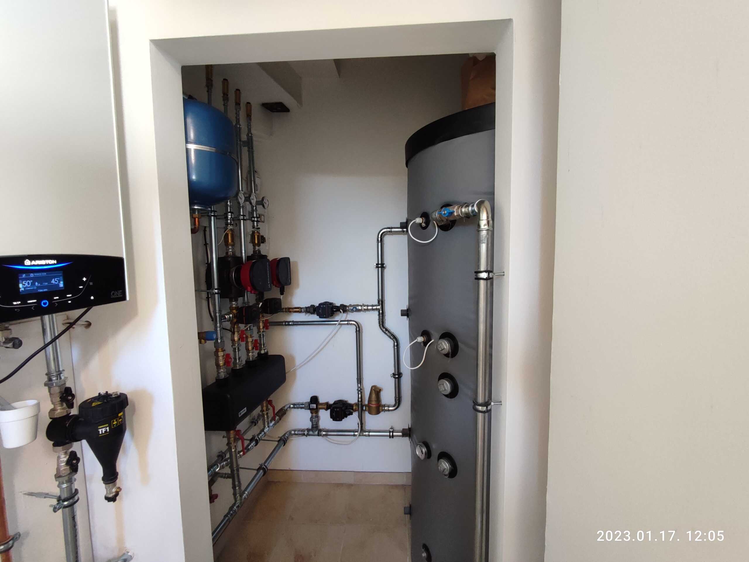 vízteres kandalló gépészeti oldala