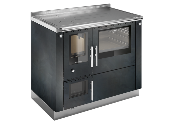 100 REVERSE FLAME fatüzelésű fűtőkályha sütővel